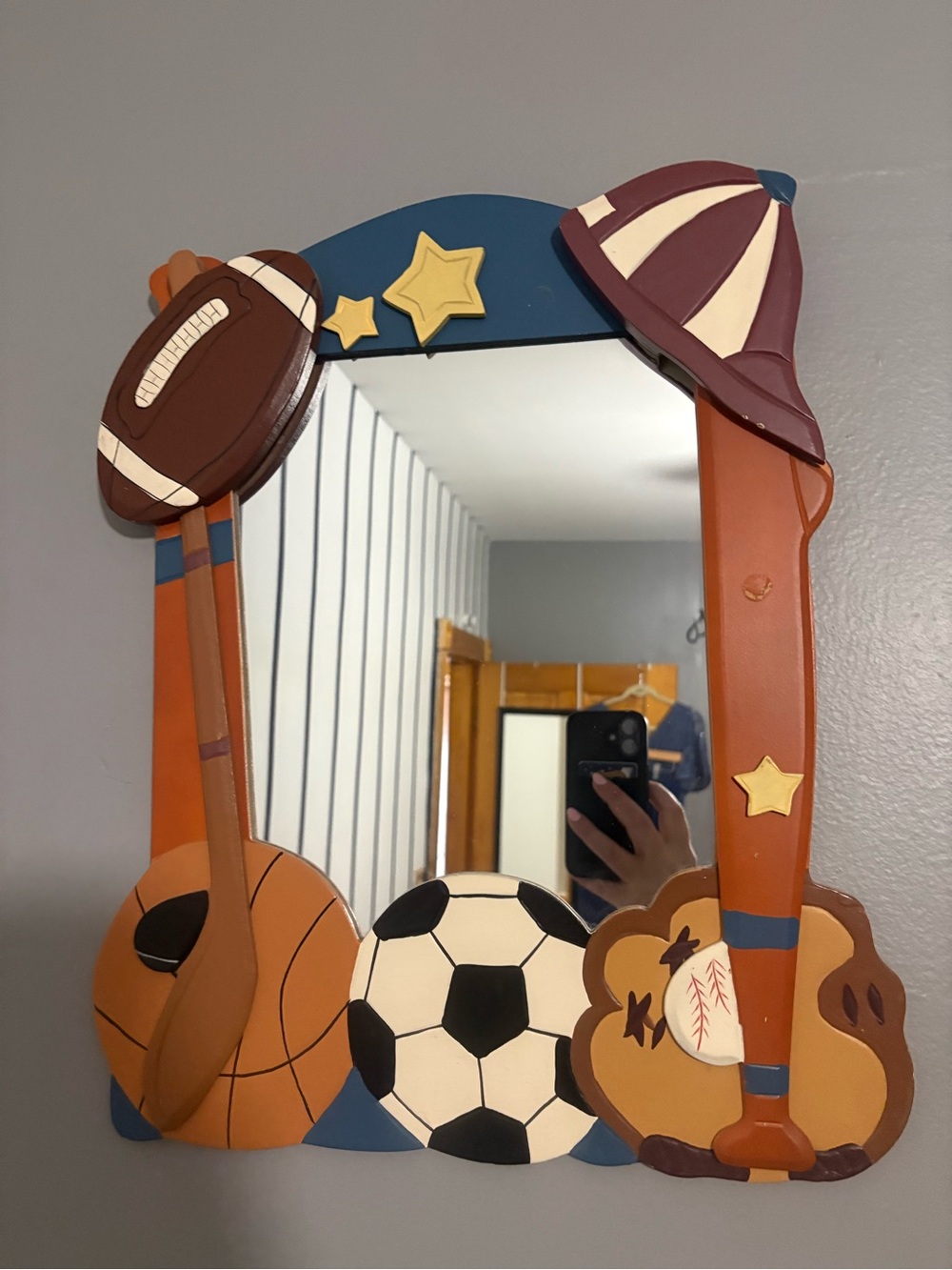 Sports themed hangup mirror 🪞